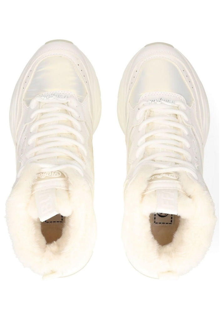 Buffalo Stiefelette Lederimitat/Textil Weiß/Silber Warmfutter