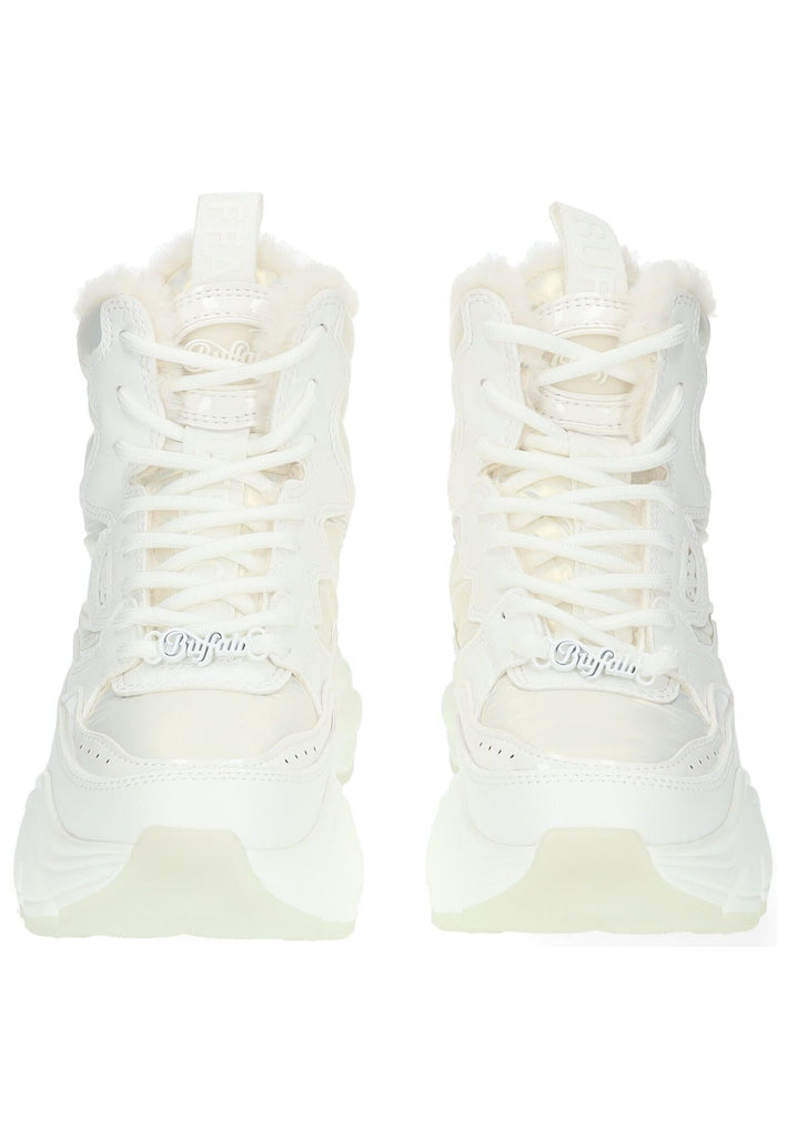 Buffalo Stiefelette Lederimitat/Textil Weiß/Silber Warmfutter