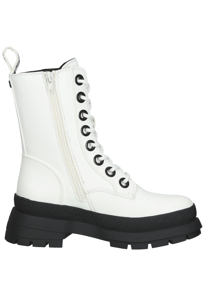 Buffalo Stiefelette Lederimitat Weiß