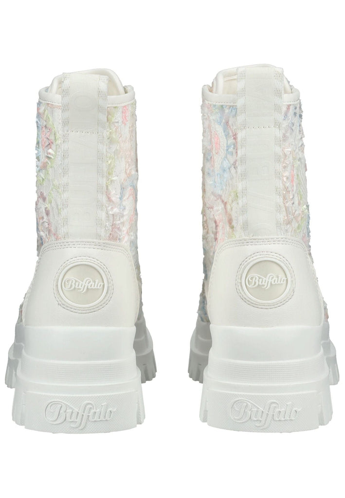 Buffalo Stiefelette Lederimitat Weiß/Rosa