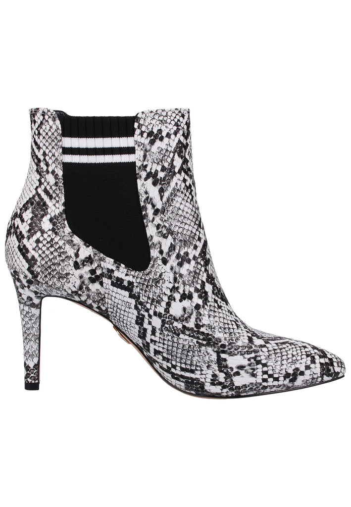 Buffalo Stiefelette Lederimitat Weiß/Schwarz