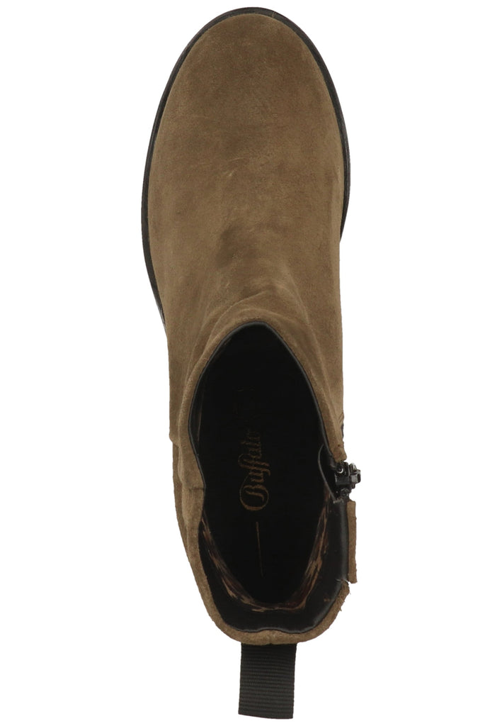 Buffalo Stiefelette Nubukleder Khaki