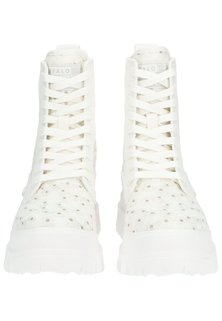 Buffalo Stiefelette Textil Weiß/Gold