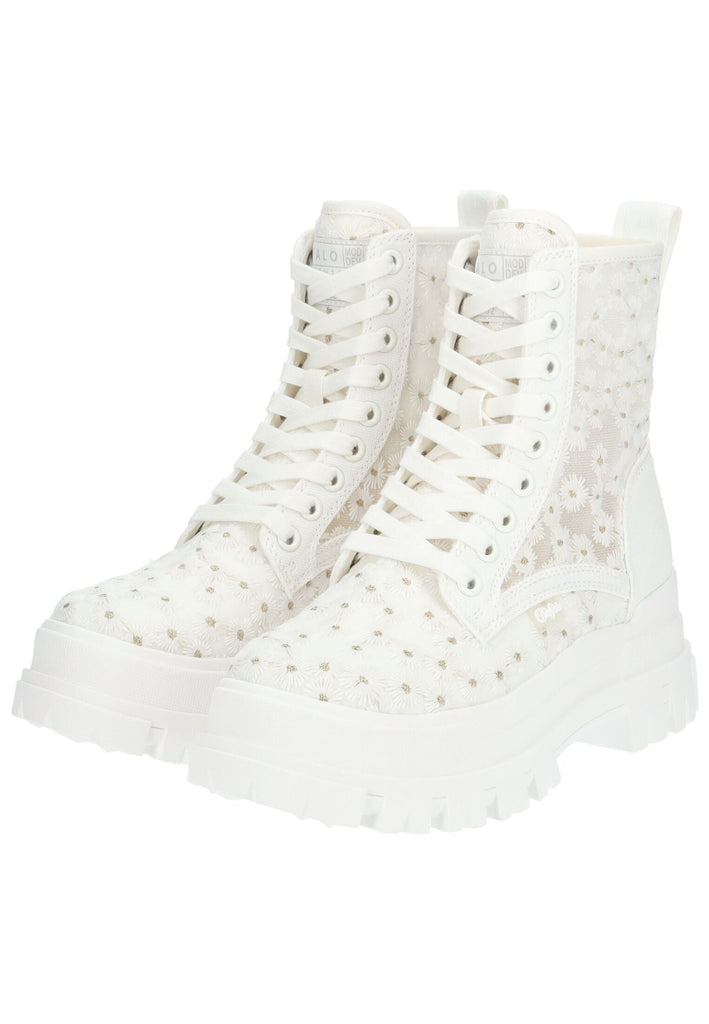 Buffalo Stiefelette Textil Weiß/Gold