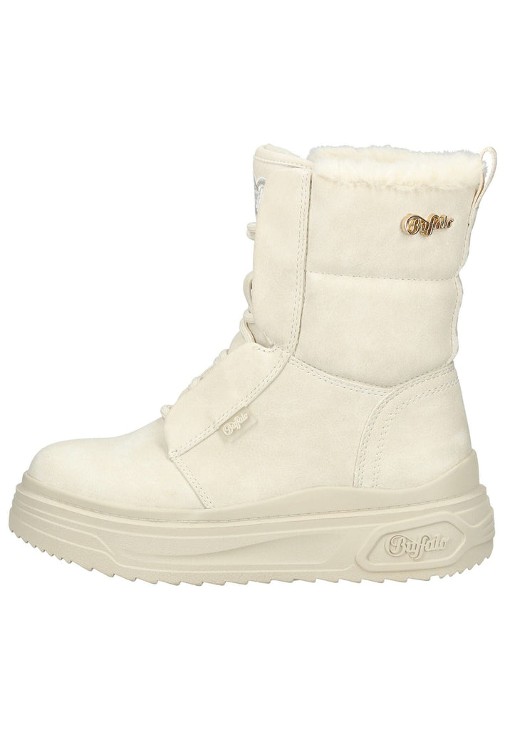 Stiefeletten Buffalo Stiefelette Lederimitat Cream Warmfutter