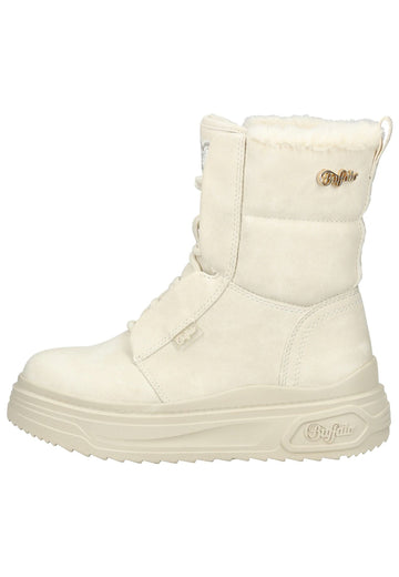 Stiefeletten Buffalo Stiefelette Lederimitat Cream Warmfutter