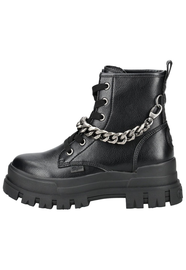 Stiefeletten Buffalo Stiefelette Lederimitat Schwarz/Silber