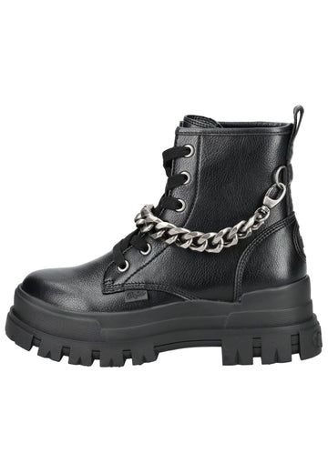 Stiefeletten Buffalo Stiefelette Lederimitat Schwarz/Silber
