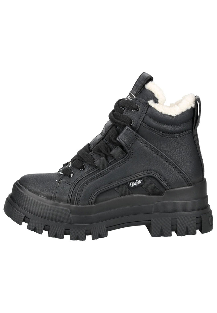 Stiefeletten Buffalo Stiefelette Lederimitat Schwarz Warmfutter