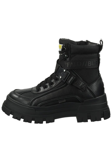 Stiefeletten Buffalo Stiefelette Lederimitat/Textil Schwarz