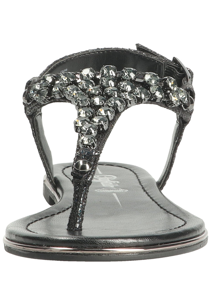 Buffalo Zehensteg Lederimitat Schwarz