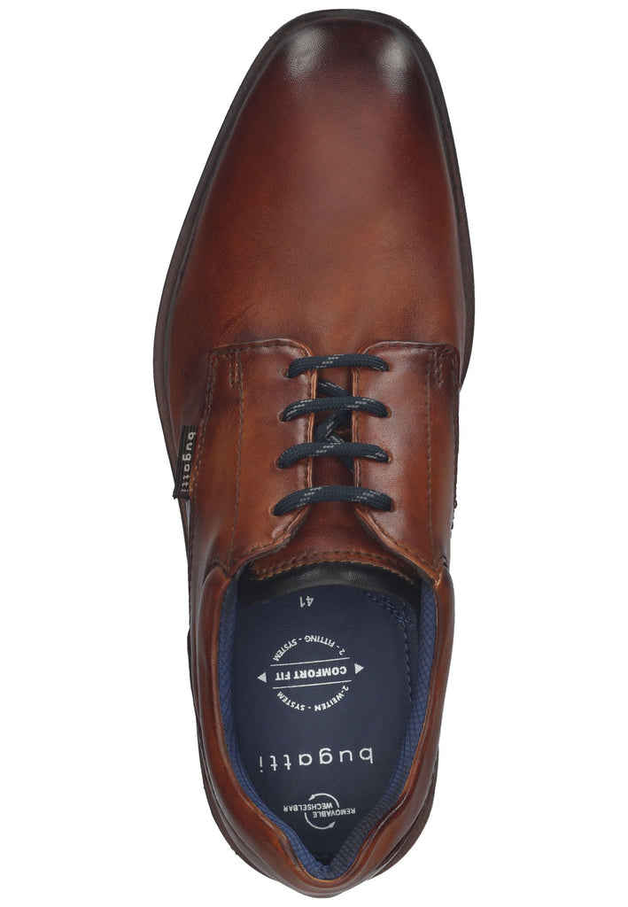 Bugatti Businessschuhe Glattleder Cognac