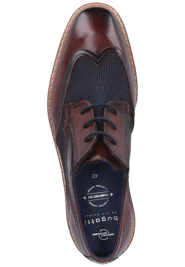 Bugatti Businessschuhe Leder/Textil Braun/Blau