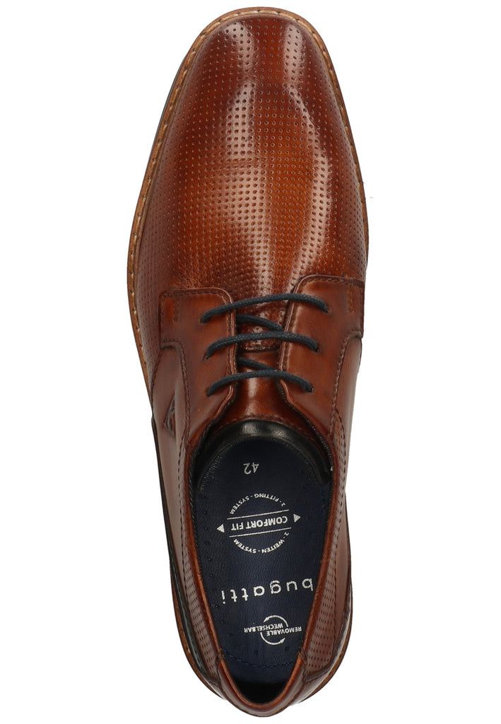 Bugatti Businessschuhe Nubukleder Cognac