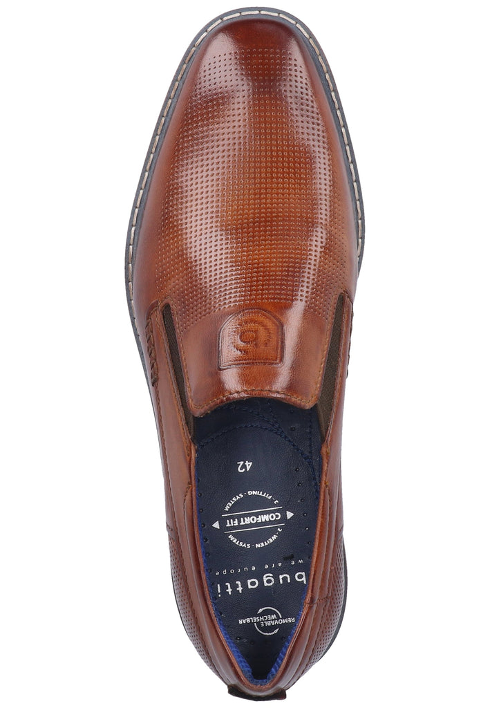 Bugatti Businessschuhe Nubukleder Cognac