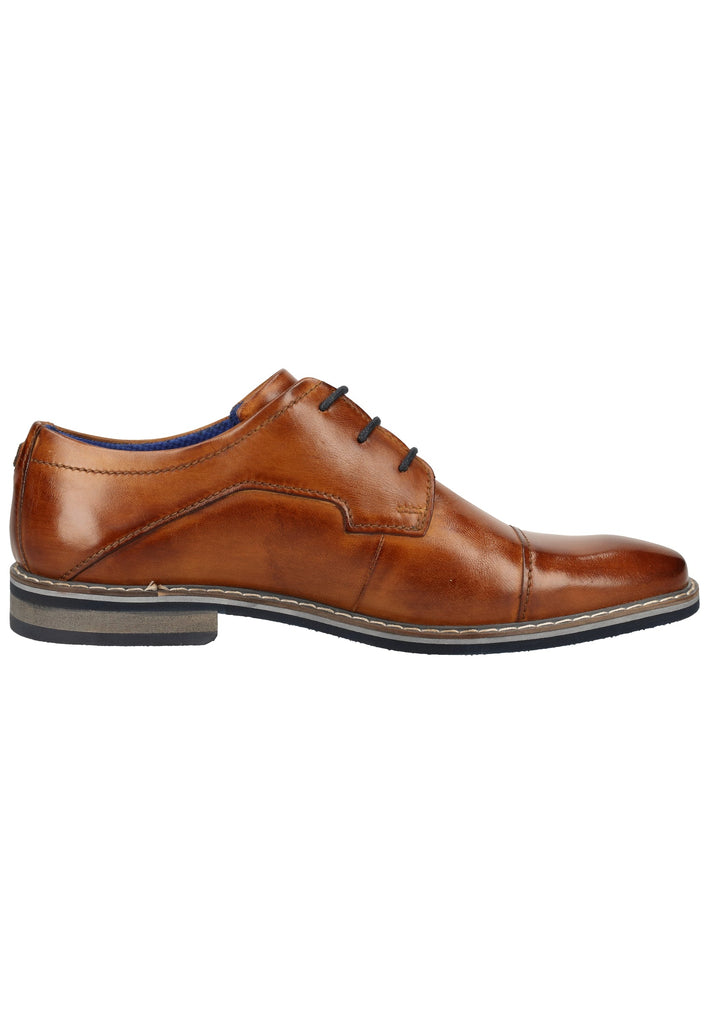 Bugatti Businessschuhe Nubukleder Cognac