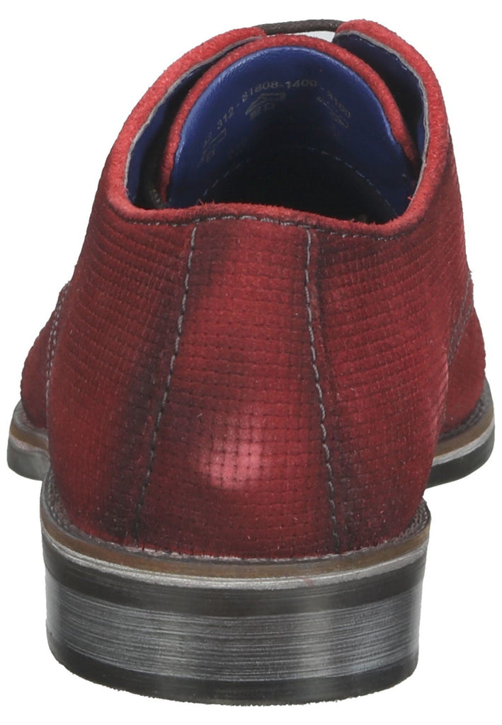 Halbschuhe Bugatti Businessschuhe Veloursleder Dunkelrot