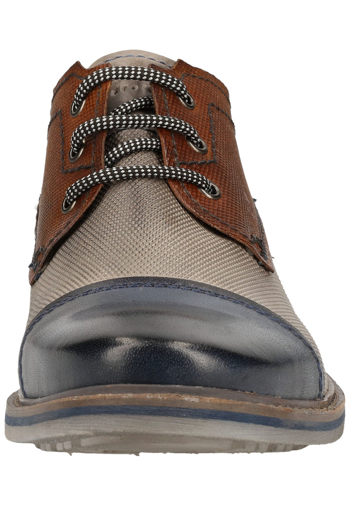 Bugatti Halbschuhe Glattleder Blau/Grau