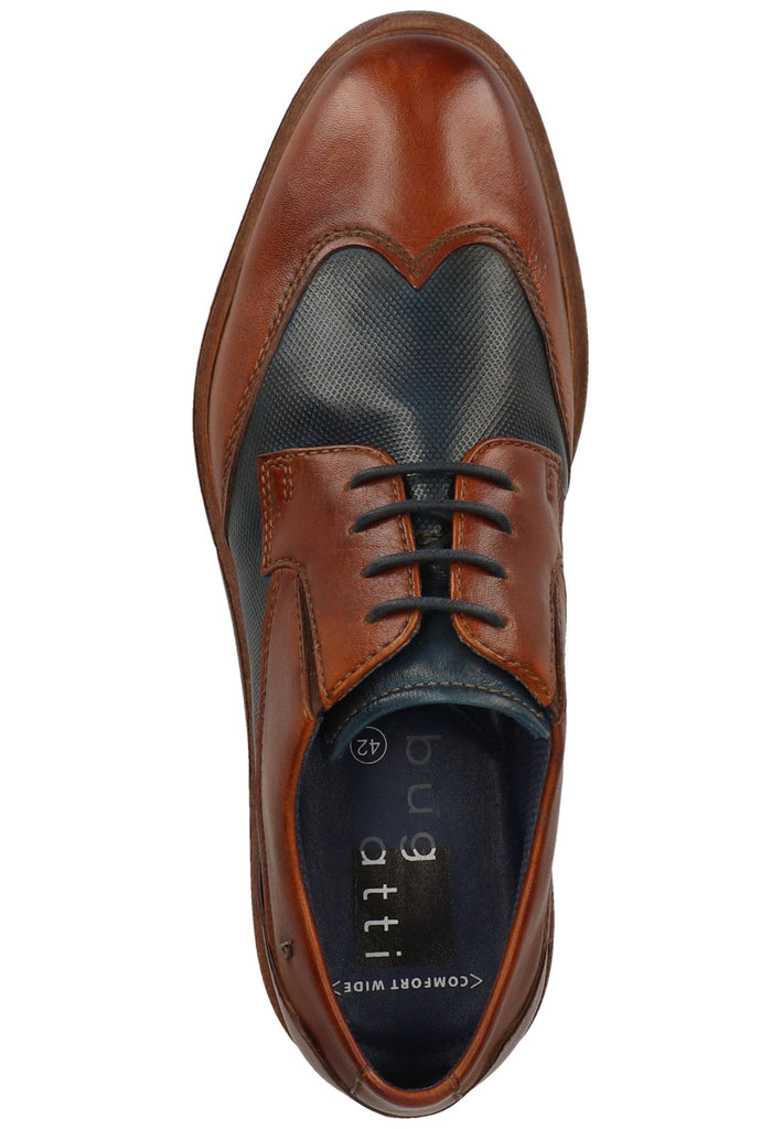 Bugatti Halbschuhe Glattleder Braun/Blau