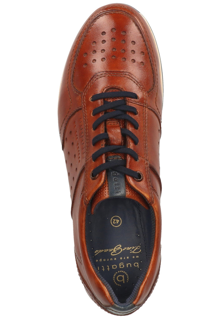 Bugatti Halbschuhe Glattleder Cognac