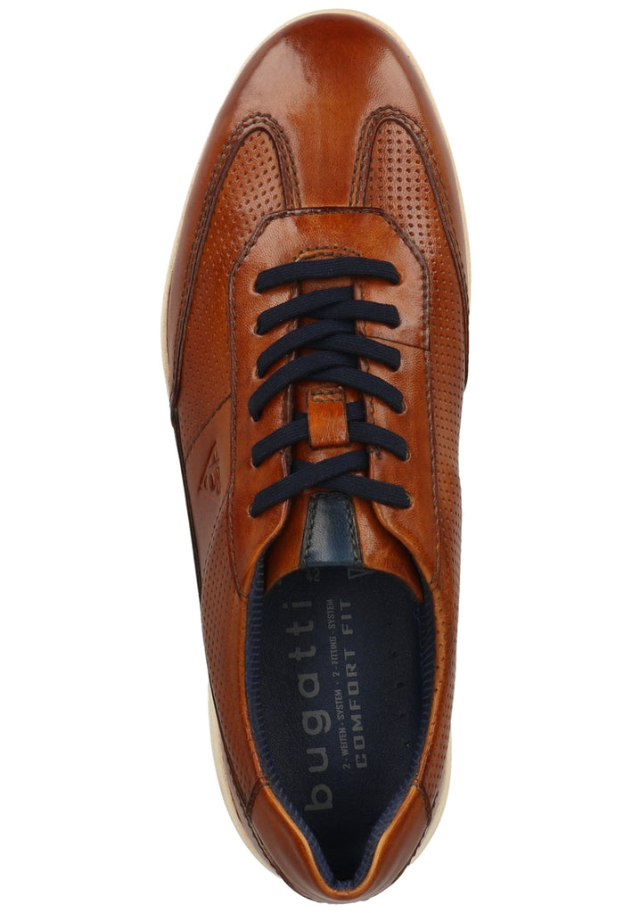 Bugatti Halbschuhe Glattleder Cognac