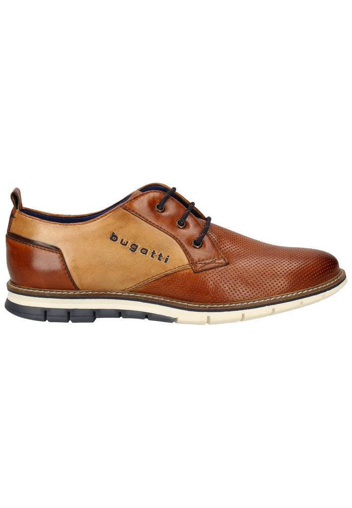 Bugatti Halbschuhe Glattleder Cognac