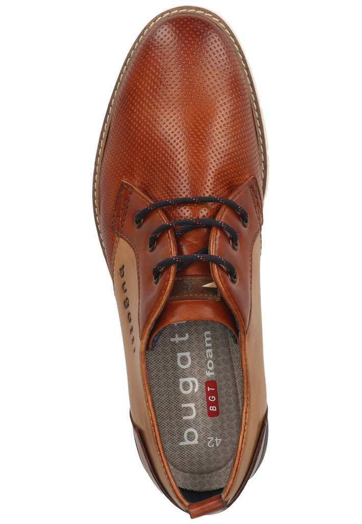 Bugatti Halbschuhe Glattleder Cognac
