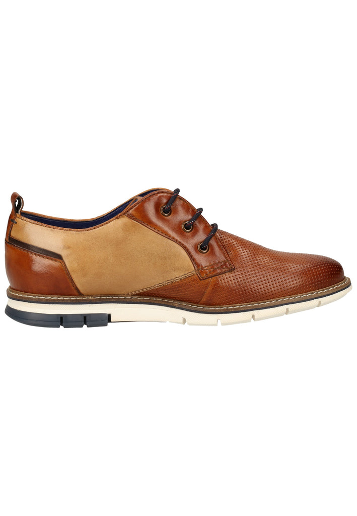 Bugatti Halbschuhe Glattleder Cognac