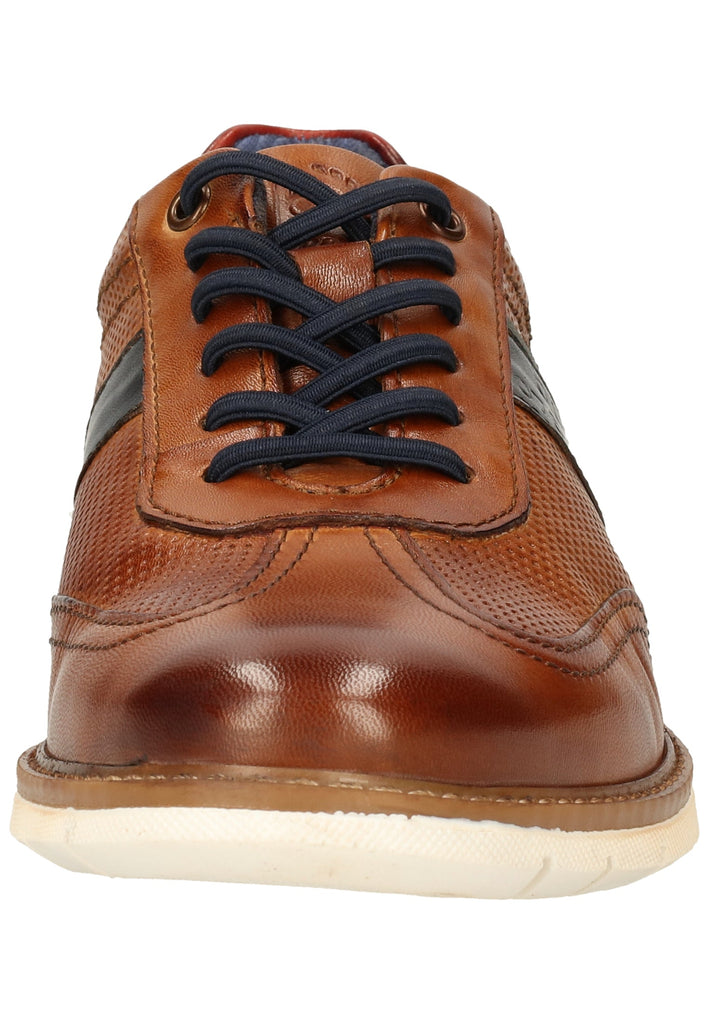 Bugatti Halbschuhe Glattleder Cognac
