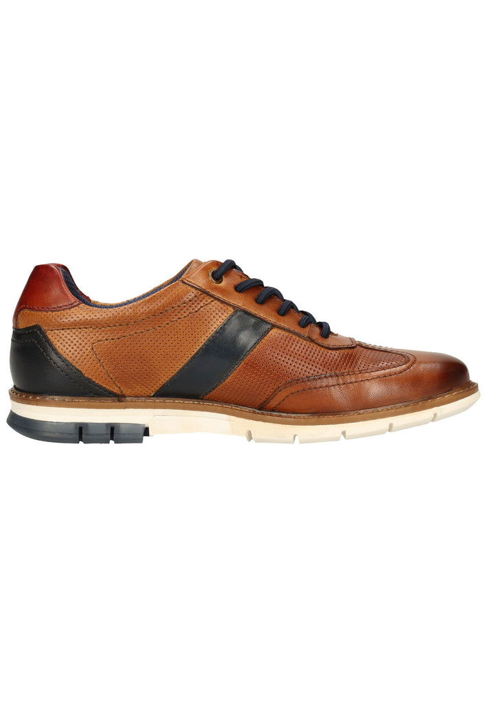 Bugatti Halbschuhe Glattleder Cognac