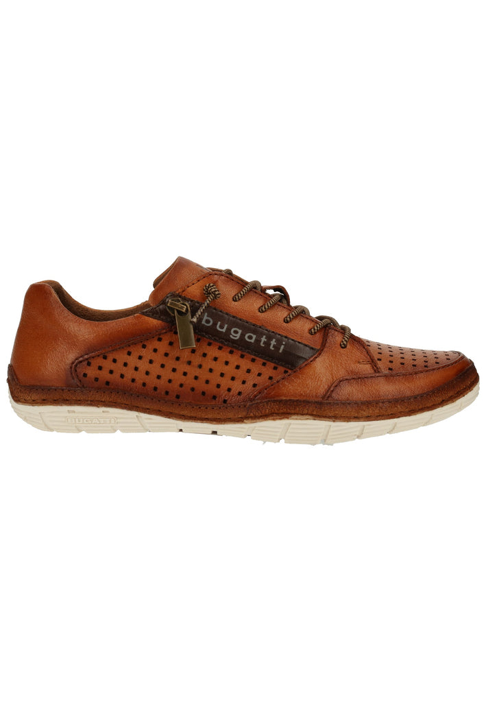 Bugatti Halbschuhe Glattleder Cognac