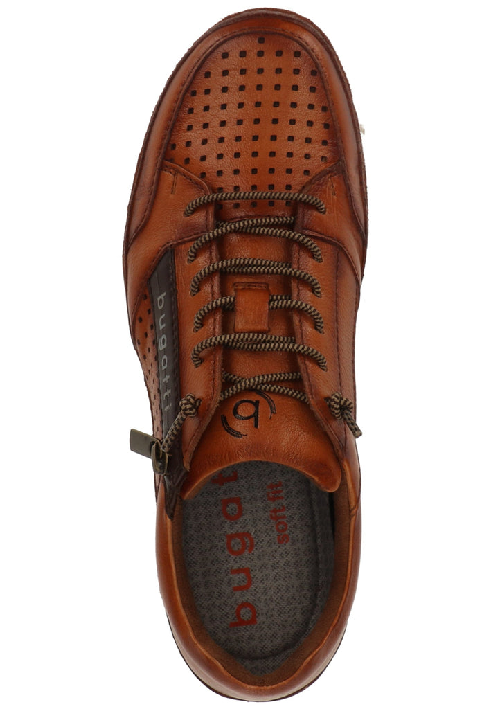 Bugatti Halbschuhe Glattleder Cognac