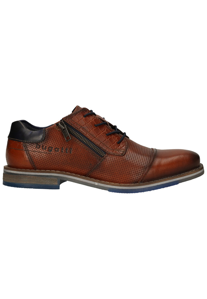 Bugatti Halbschuhe Glattleder Cognac