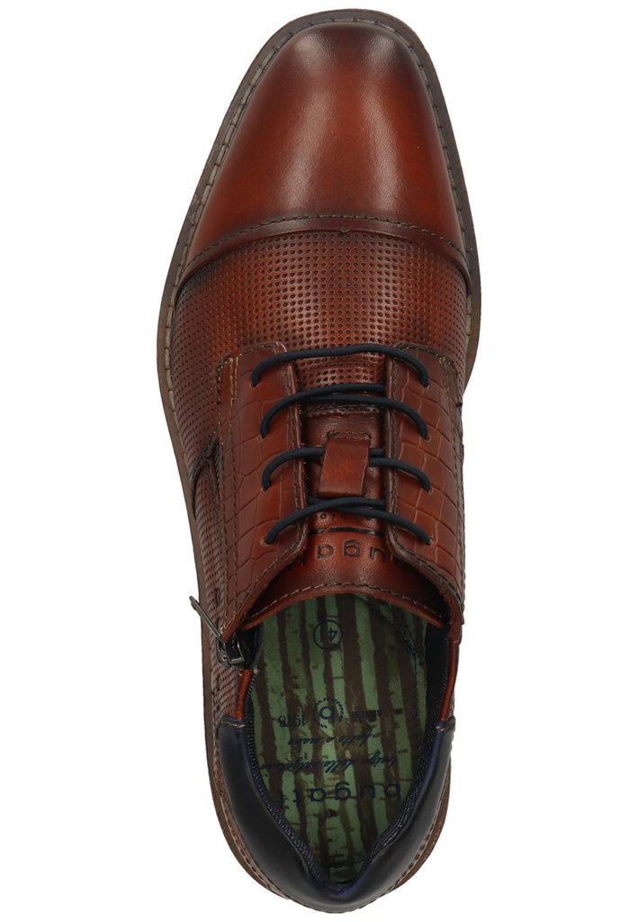 Bugatti Halbschuhe Glattleder Cognac