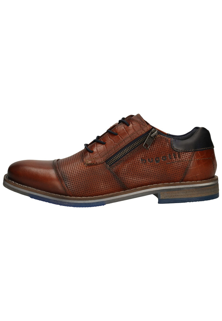 Bugatti Halbschuhe Glattleder Cognac