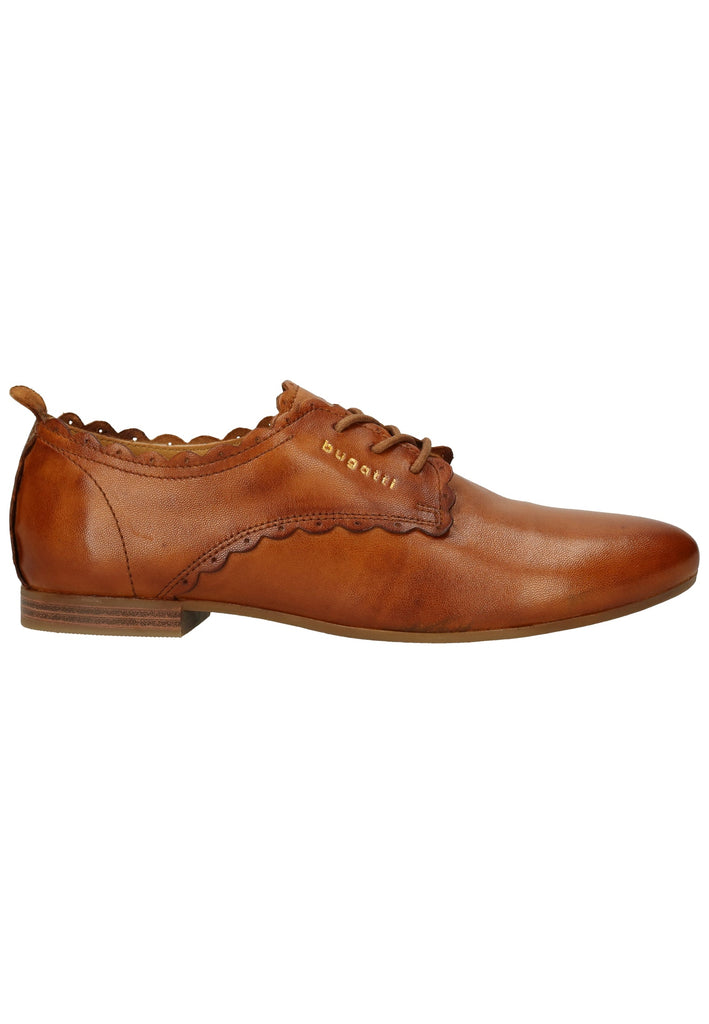 Bugatti Halbschuhe Glattleder Cognac