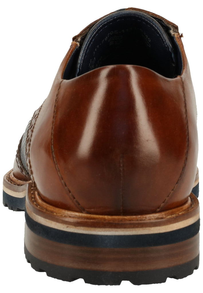 Bugatti Halbschuhe Glattleder Cognac