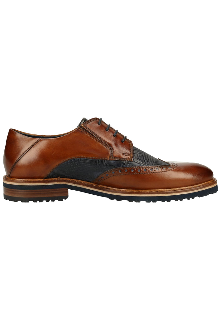 Bugatti Halbschuhe Glattleder Cognac