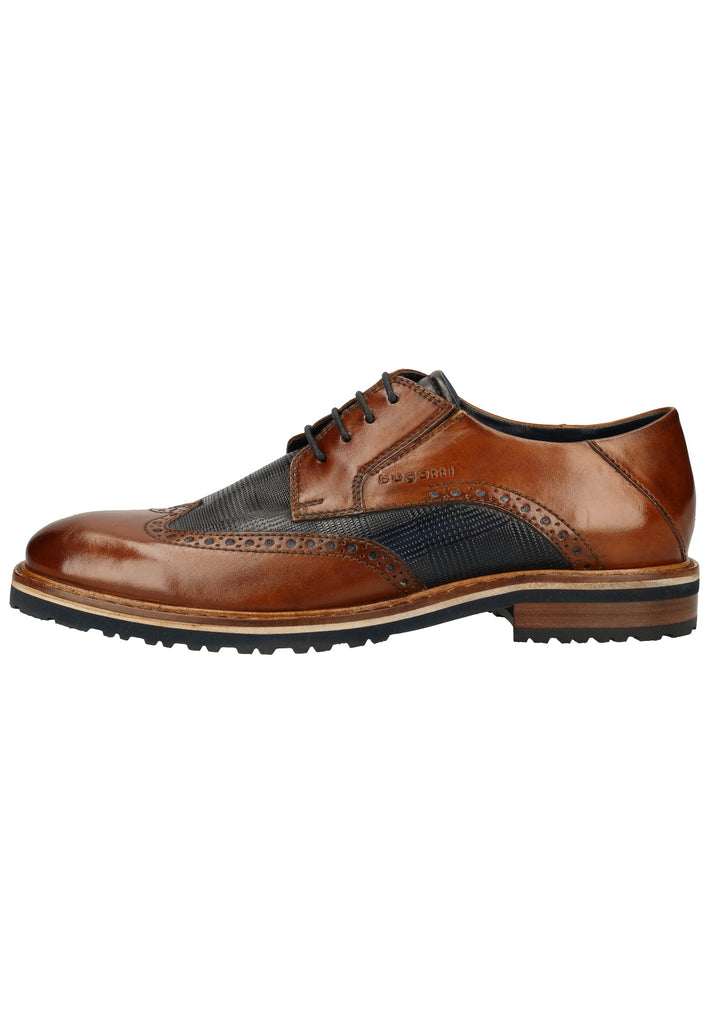 Bugatti Halbschuhe Glattleder Cognac