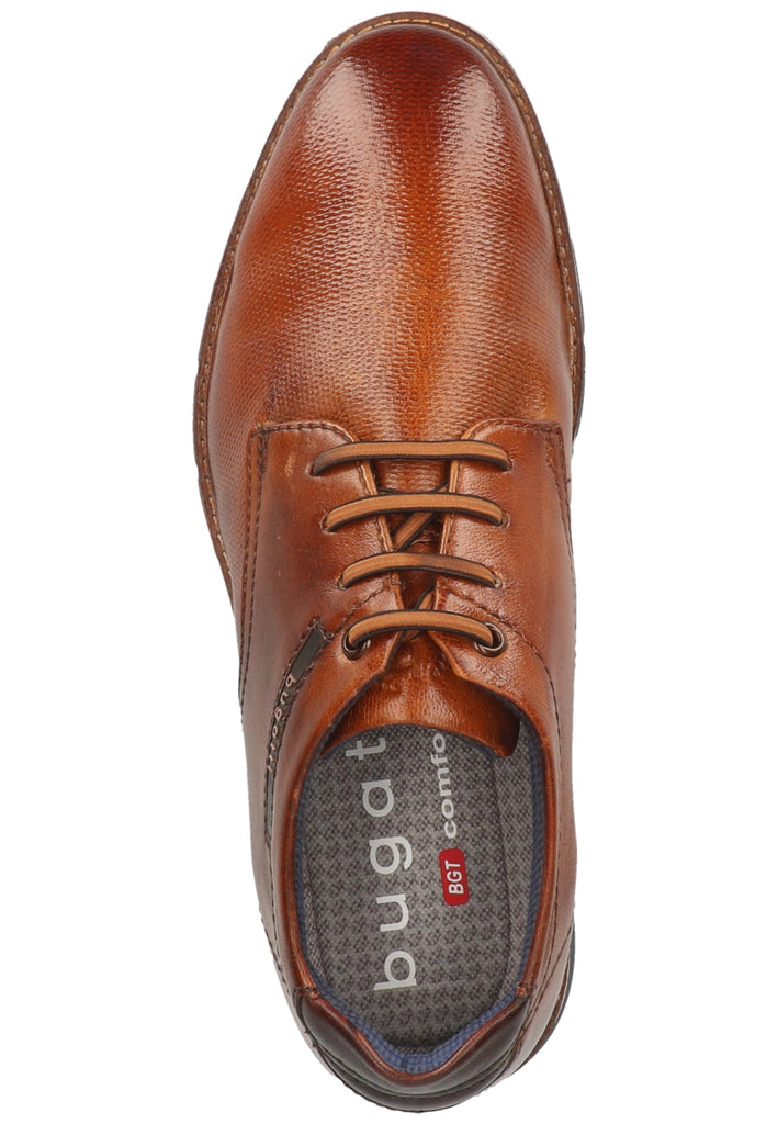 Bugatti Halbschuhe Glattleder Cognac