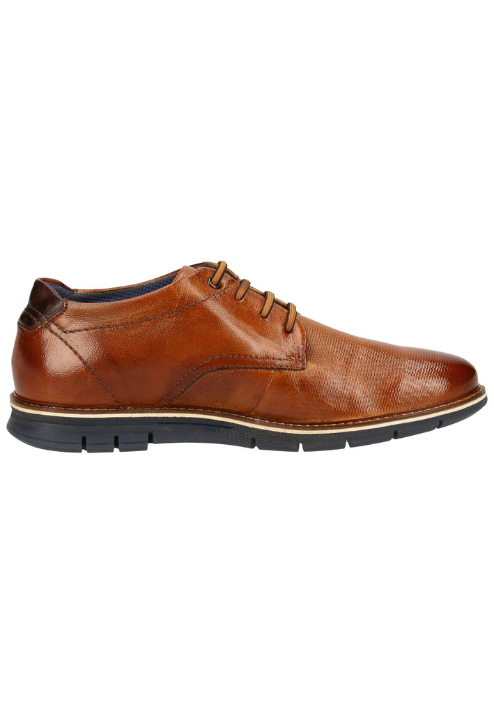 Bugatti Halbschuhe Glattleder Cognac