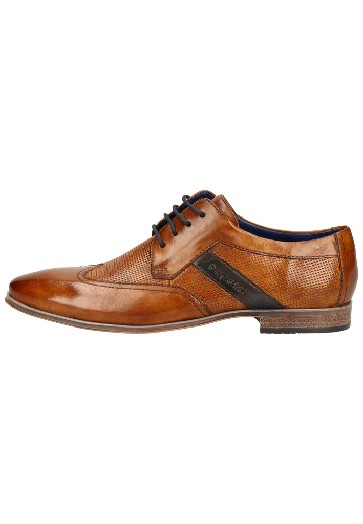 Bugatti Halbschuhe Glattleder Cognac