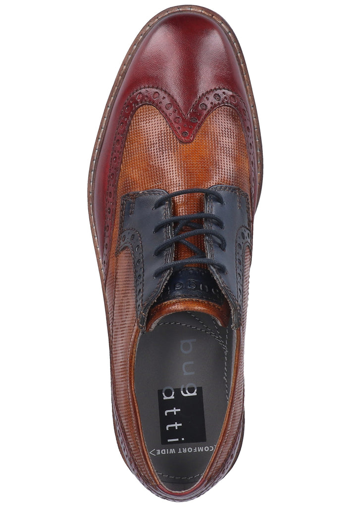 Bugatti Halbschuhe Glattleder Rot/Braun