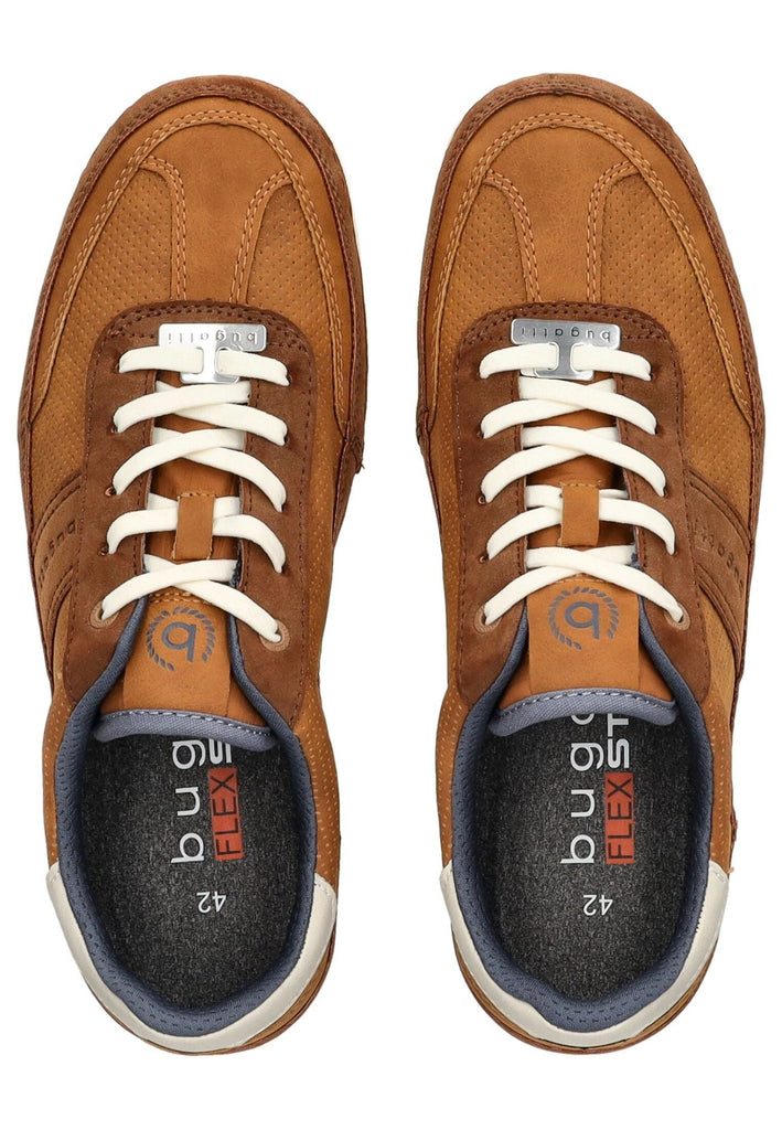 Bugatti Halbschuhe Lederimitat Cognac