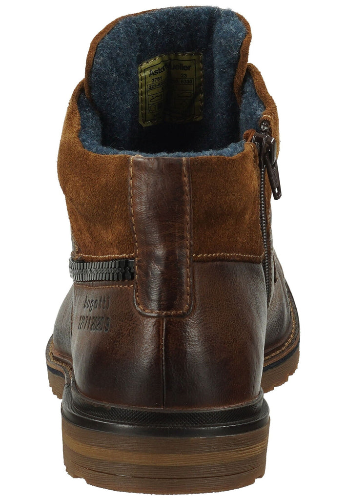 Bugatti Stiefelette Leder Cognac Warmfutter