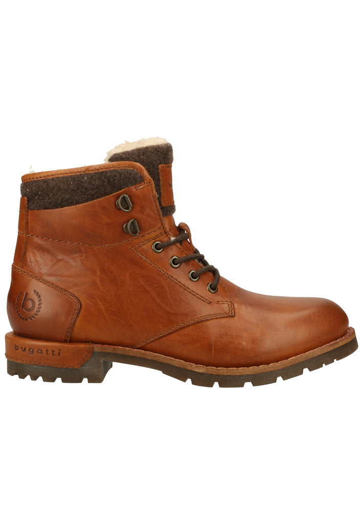 Bugatti Stiefelette Leder Cognac Warmfutter