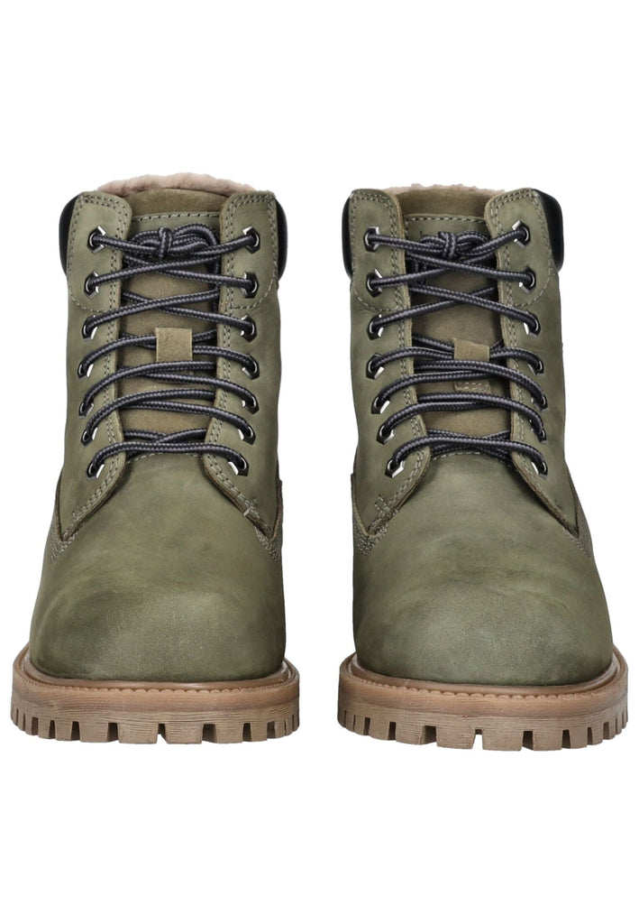 Bugatti Stiefelette Leder Grün/Schwarz Warmfutter