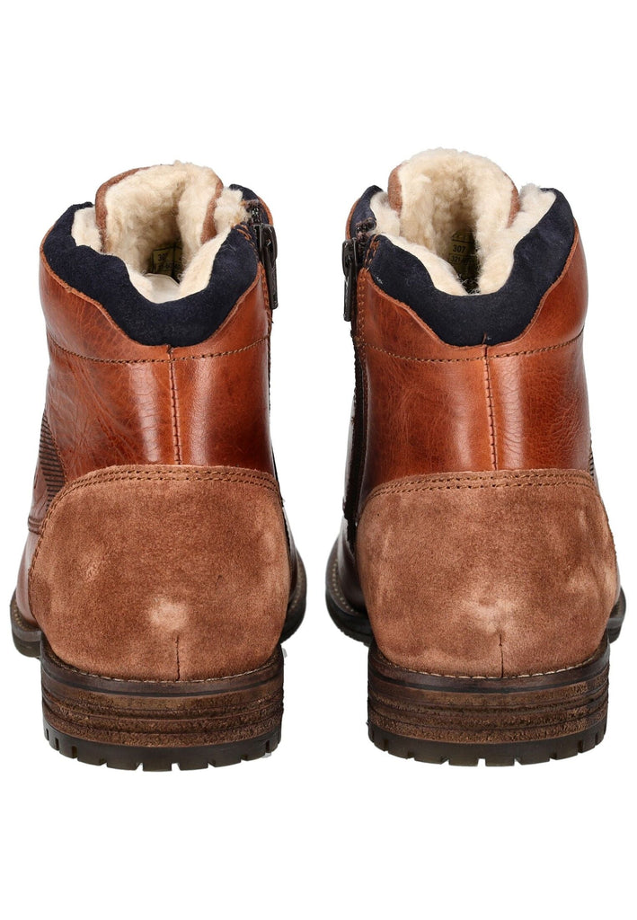 Bugatti Stiefelette Leder Mittelbraun Warmfutter