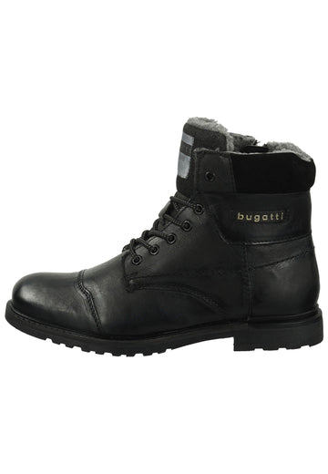 Bugatti Stiefelette Leder Schwarz Warmfutter