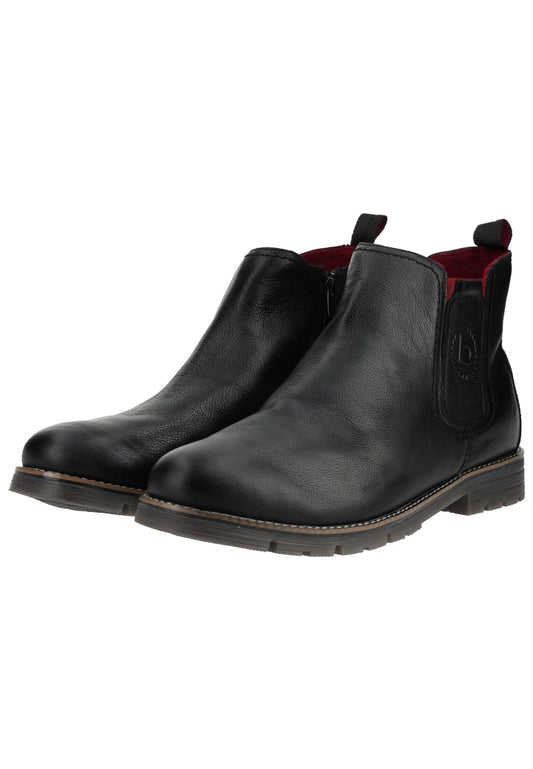 Bugatti Stiefelette Leder Schwarz Warmfutter